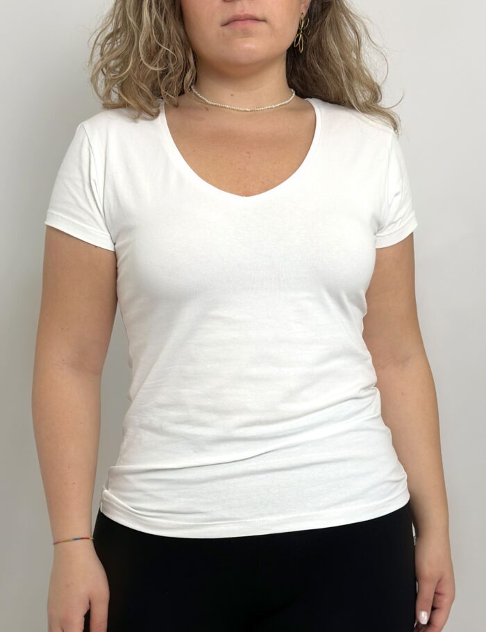 Camiseta Cuello Pico Blanca