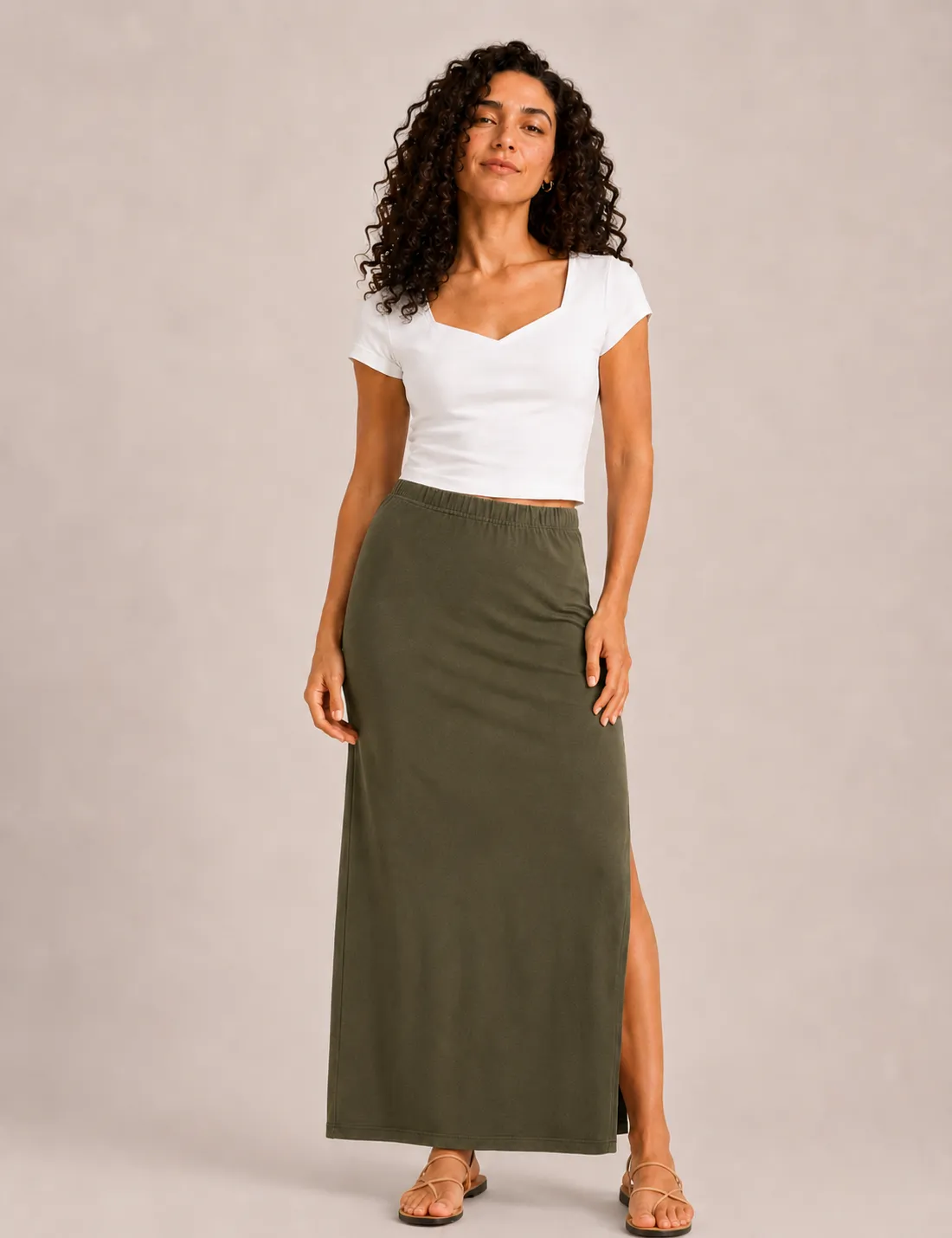 Alternative view of Falda Básica Kaki