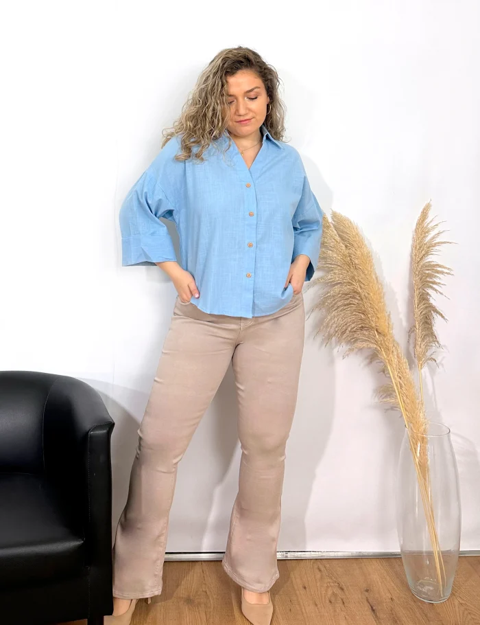 Camisa Lino Azul