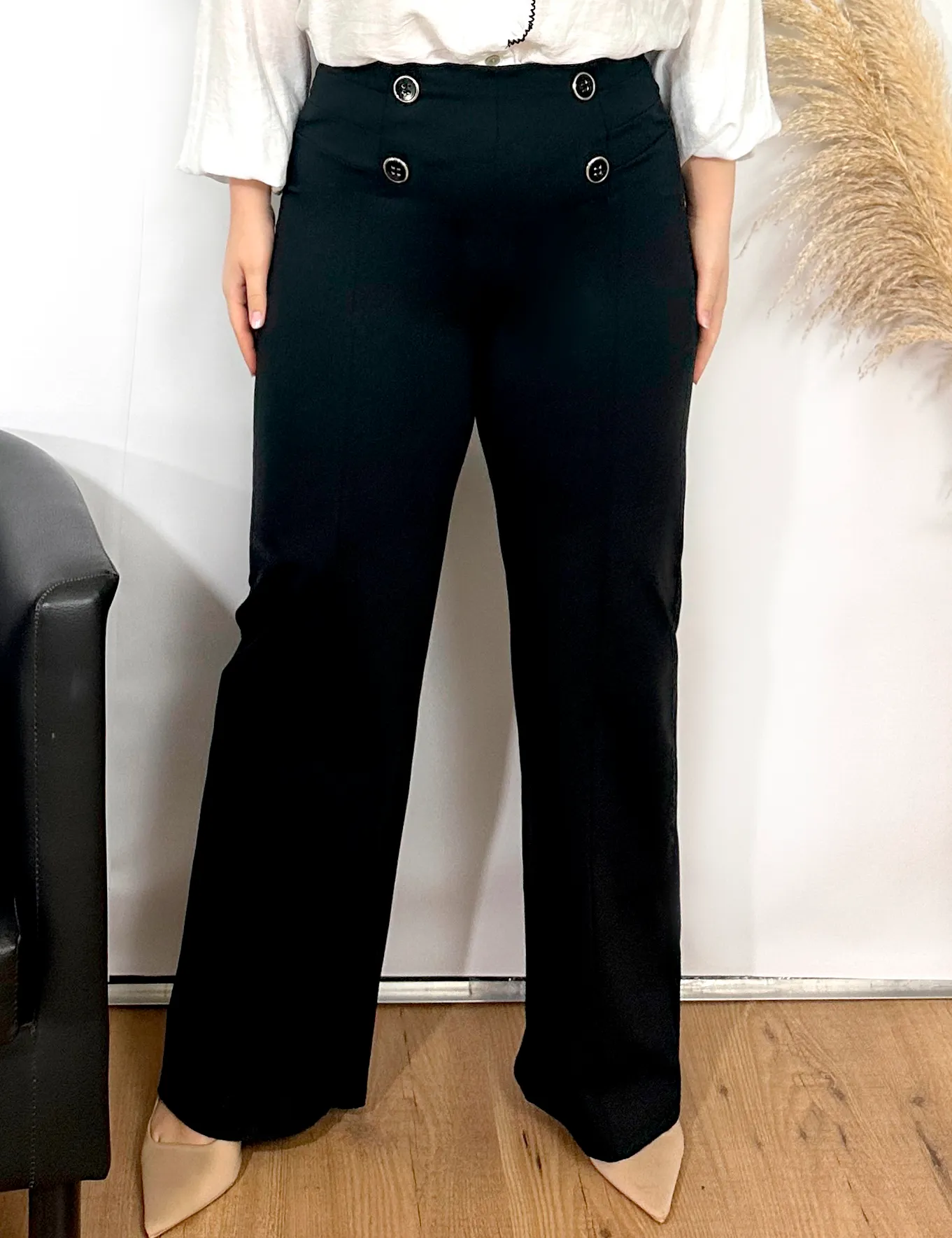 Pantalón Botónes Negro