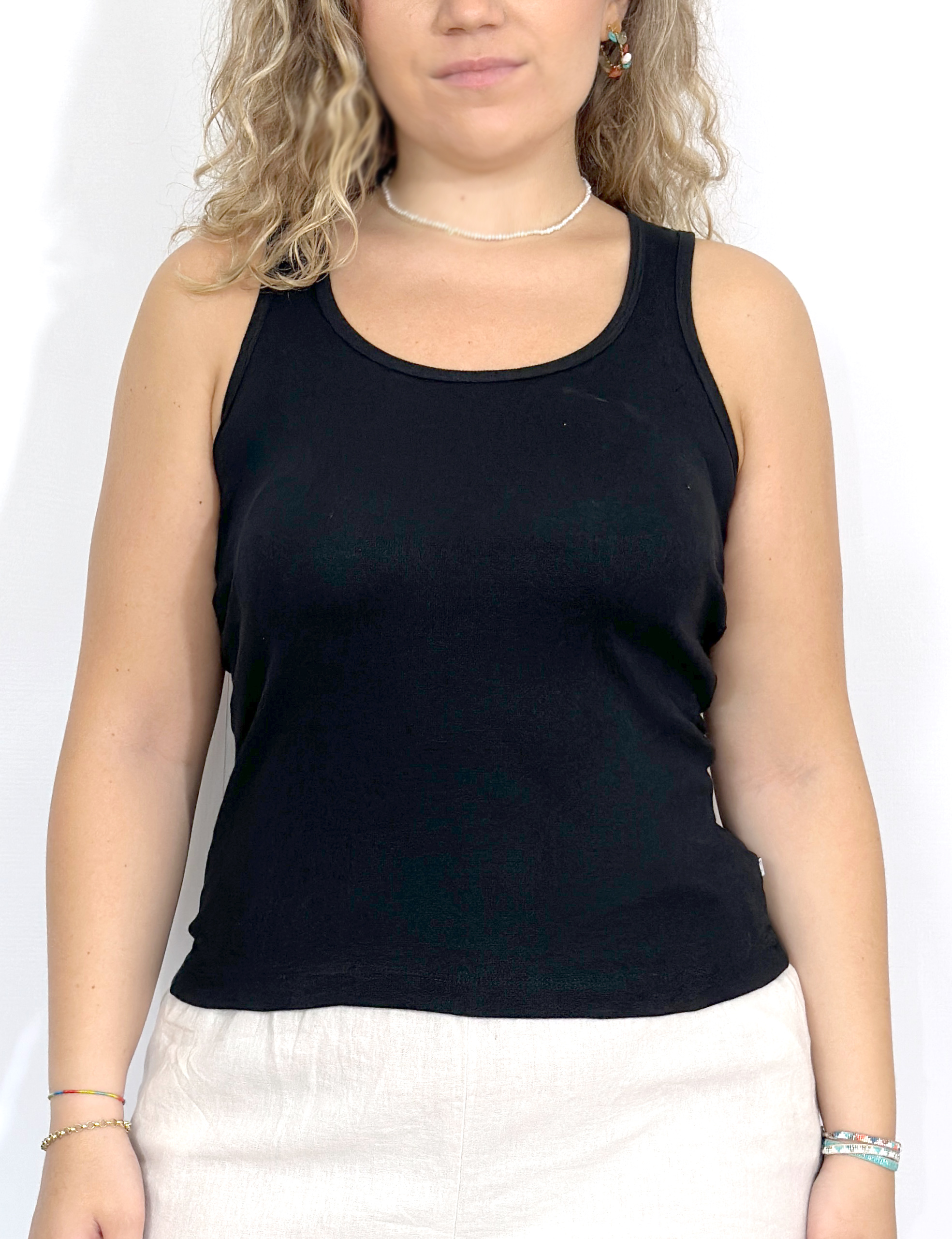 Camiseta Nadadora Rib Negra