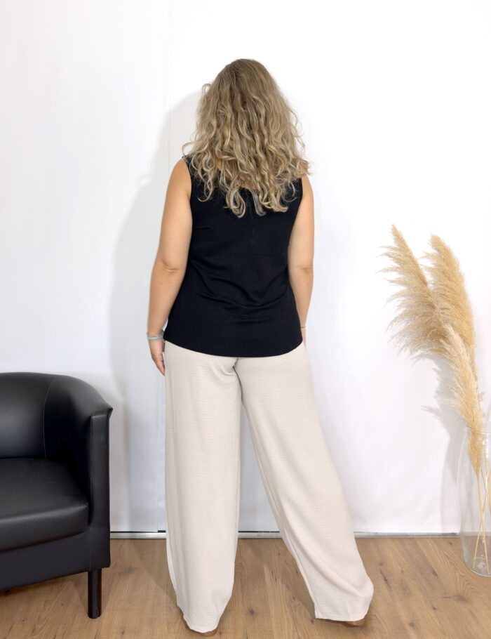 Camiseta Pliegue Botones Negra - Imagen 4