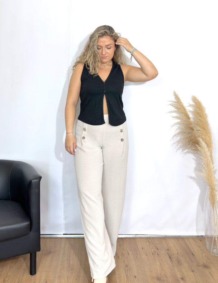 Top Apertura Rib Negro - Imagen 5