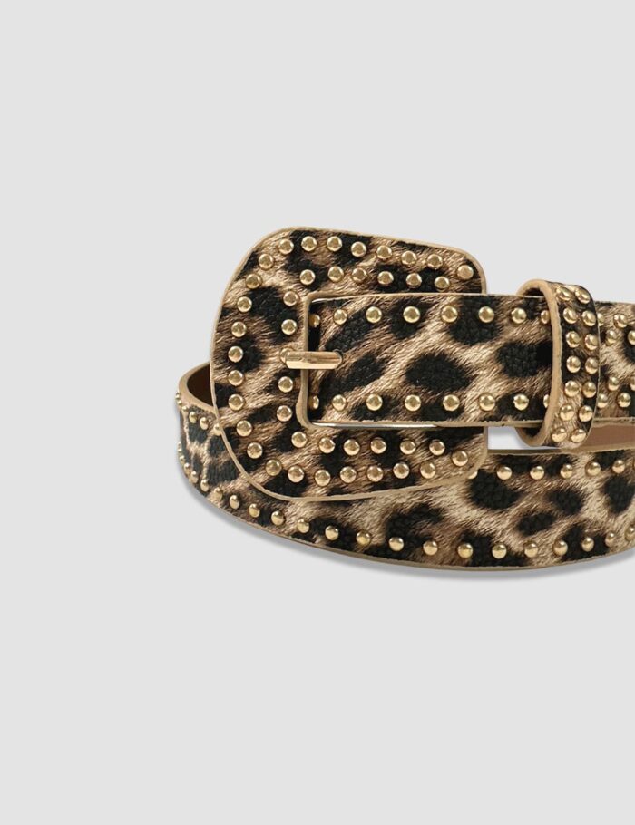 Cinturón Tachuelas Leopardo
