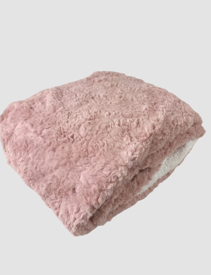 Manta Luxe Sherpa Rosa - Imagen 2