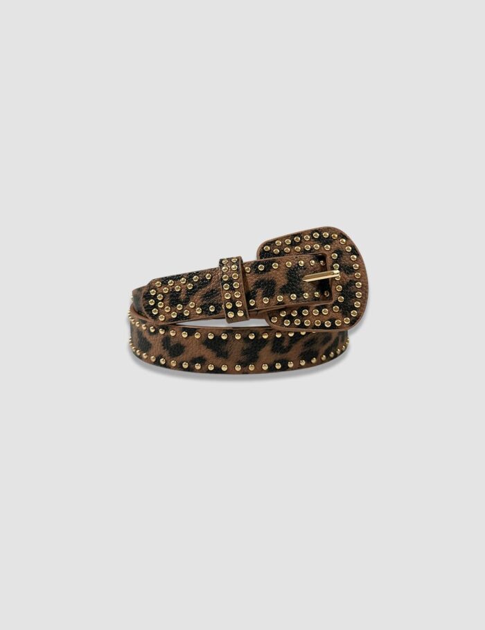 Cinturón Tachuelas Leopardo
