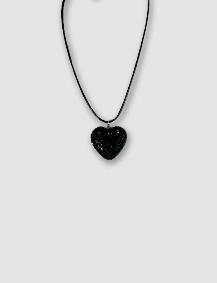 Collar Pedreria Corazón Negro