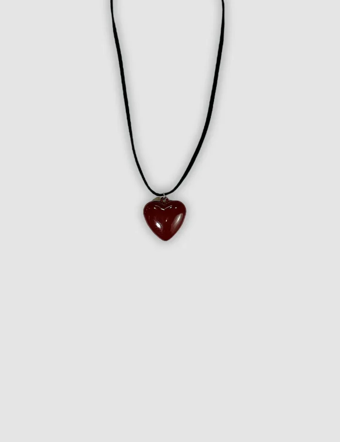 Collar Corazón Burdeos