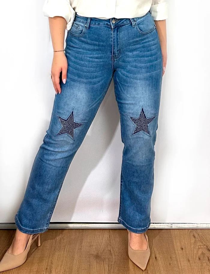 Jeans Mom Fit Estrellas