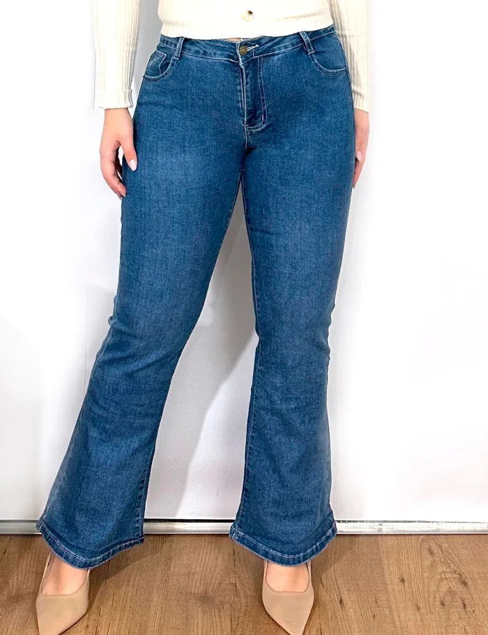 Jeans Flared Denim Medio