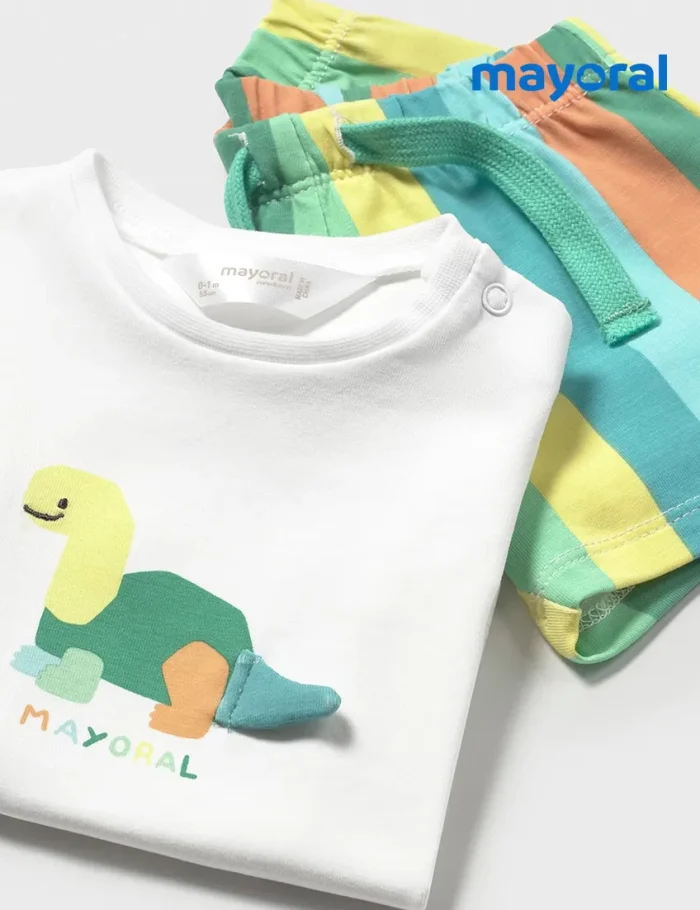 Conjunto Dino Blanco Rayas