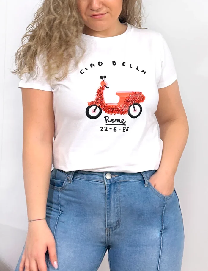 Camiseta Ciao Bella Blanca - Imagen 4