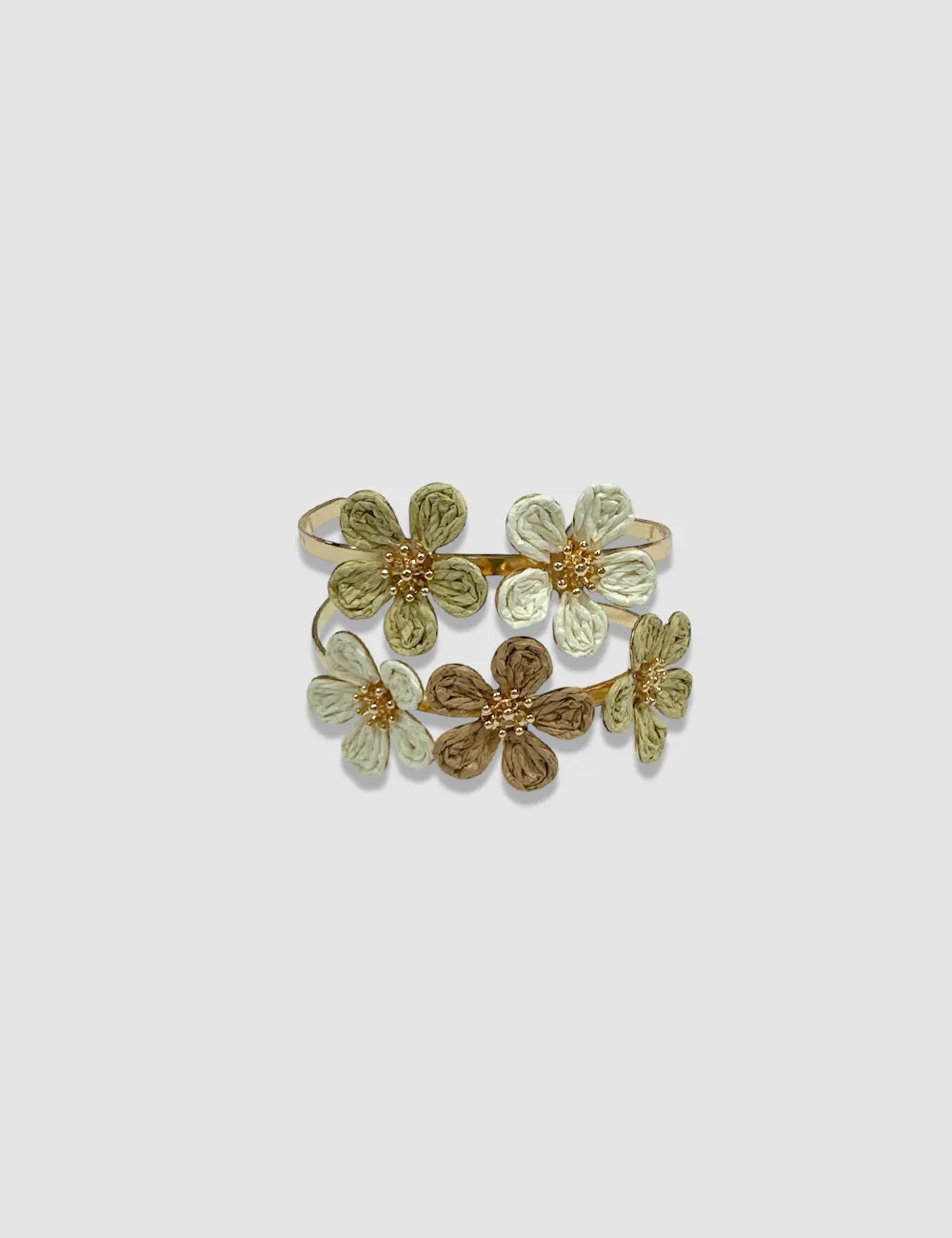 Brazalete Flores Rafia
