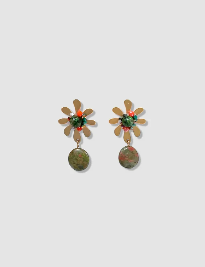 Pendientes Flor Piedra