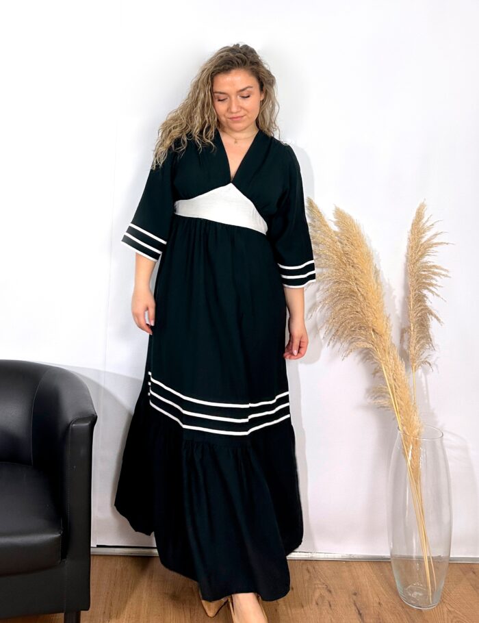 Vestido Maxi Ribetes