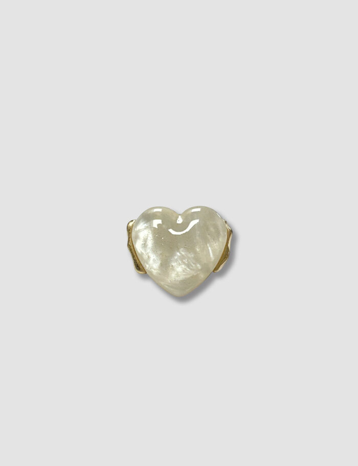 Anillo Dorado Con Corazón Blanco - Imagen 3