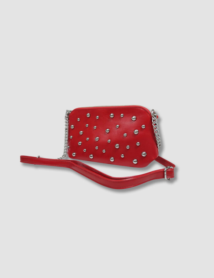 Bolso Bandolera Tachuelas Rojo - Imagen 2