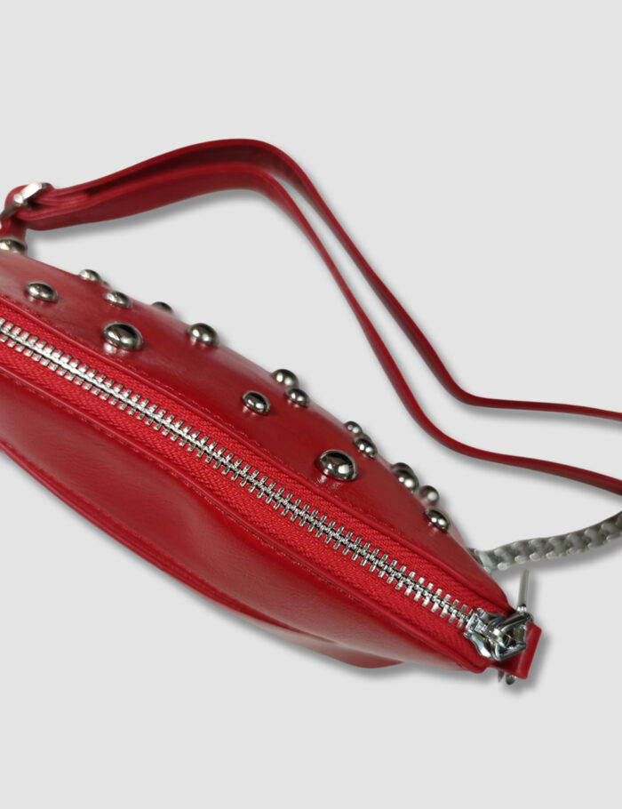 Bolso Bandolera Tachuelas Rojo - Imagen 4