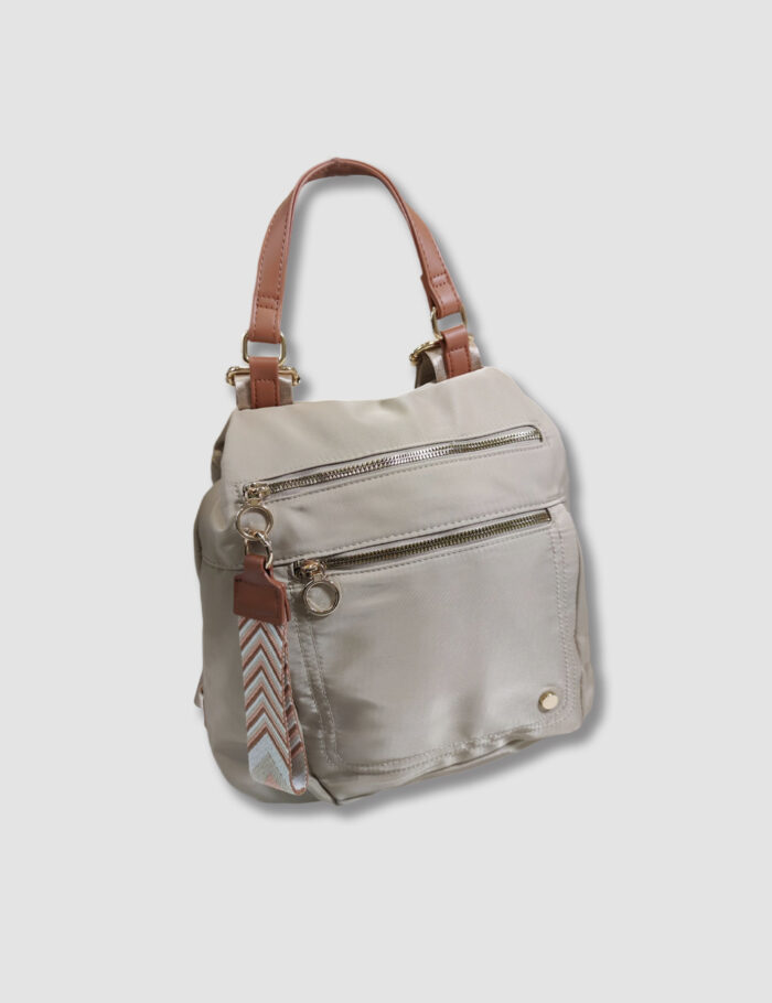 Mochila Nylon Beige