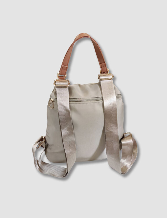 Mochila Nylon Beige - Imagen 2