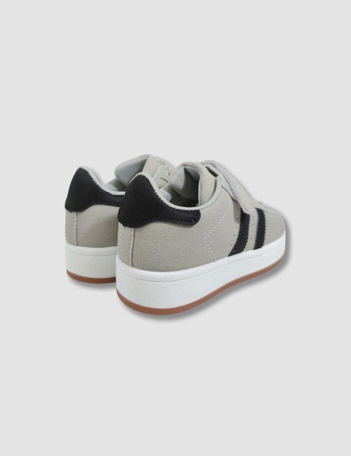 Deportivas Retro Con Velcro Unisex Gris/Negro - Imagen 3