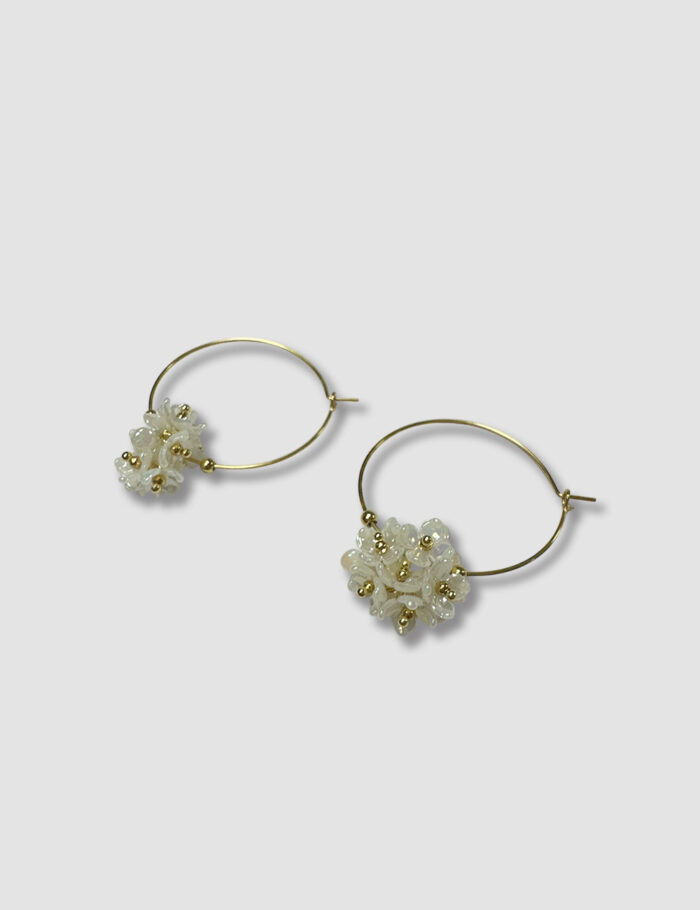 Pendiente Acero Flores - Imagen 2