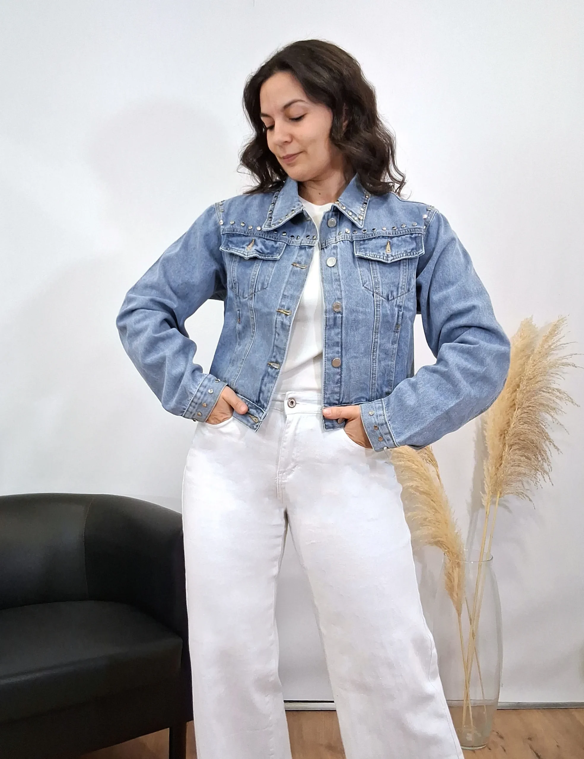 Cazadora Vaquera Tachuelas