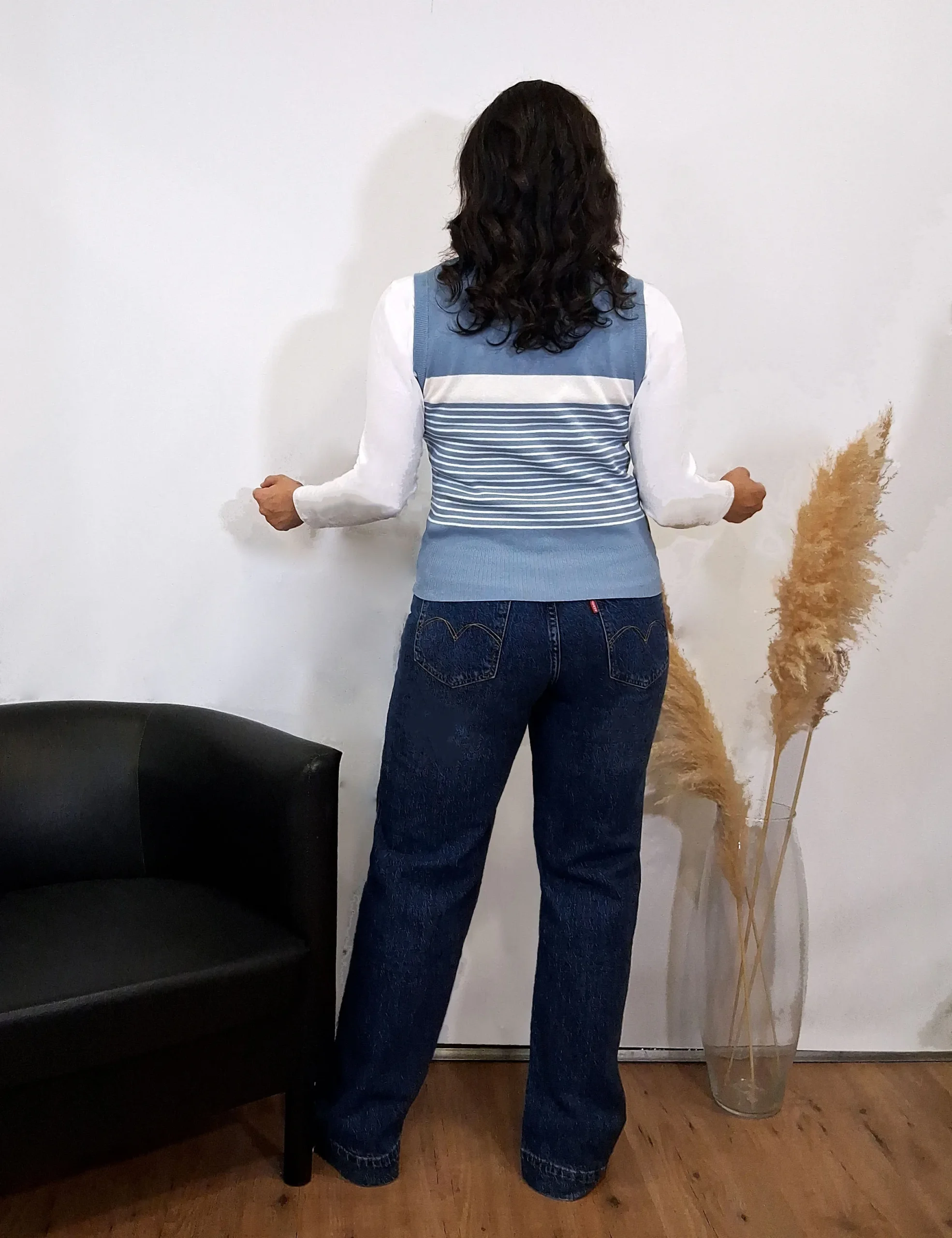 Alternative view of Chaleco Rayas Punto Azul