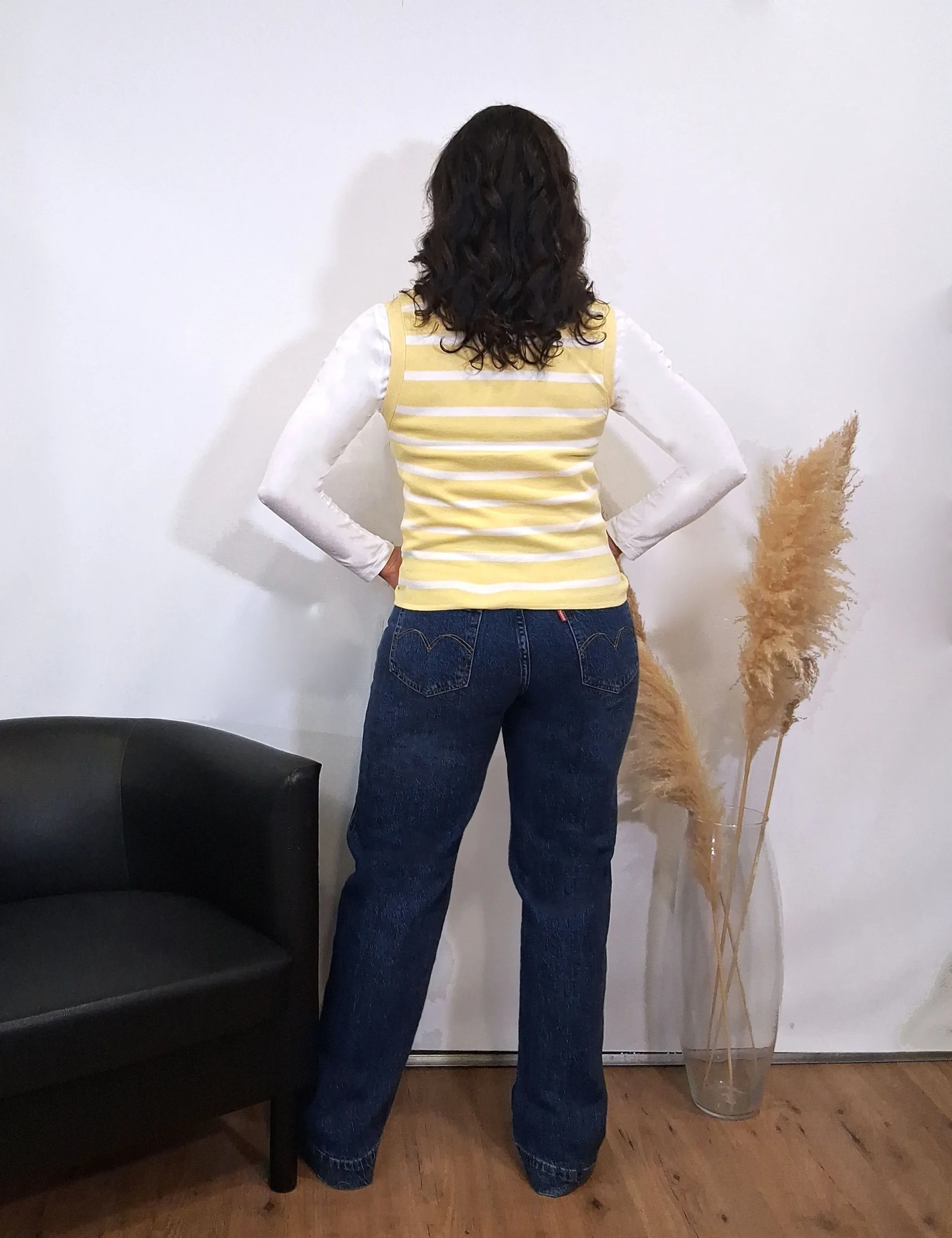 Alternative view of Chaleco Punto Rayas Amarillo