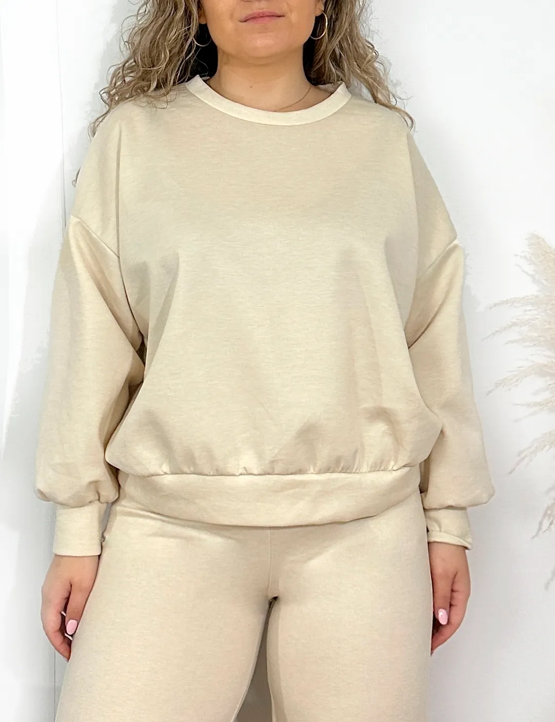 Sudadera Tacto Suave Crema