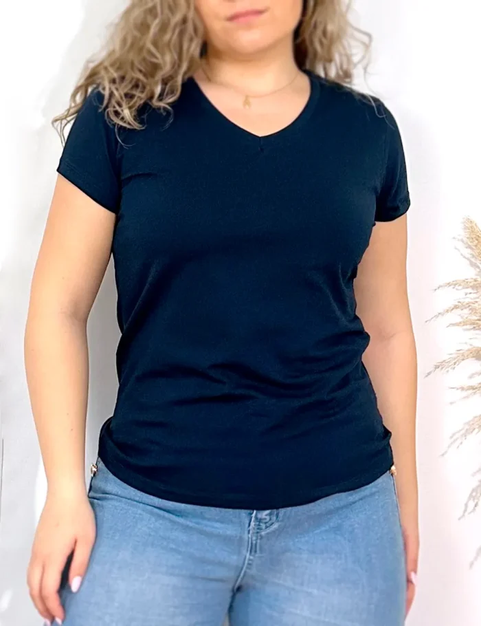 Camiseta Cuello Pico Marino
