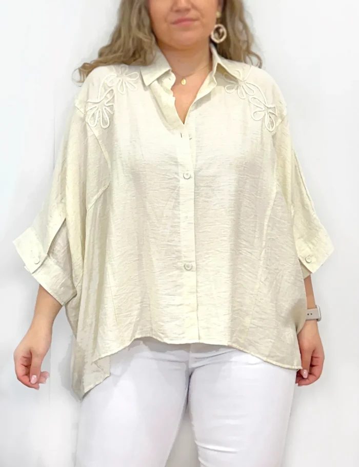 Camisa Detalle Flores - Imagen 2