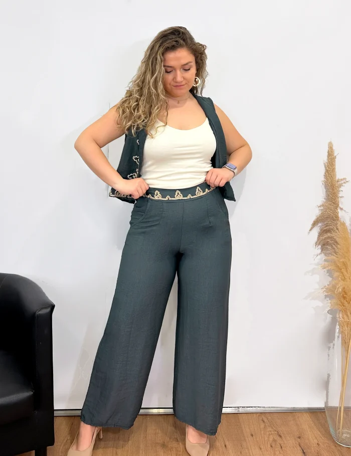 Pantalón Fluido Bordado - Imagen 4