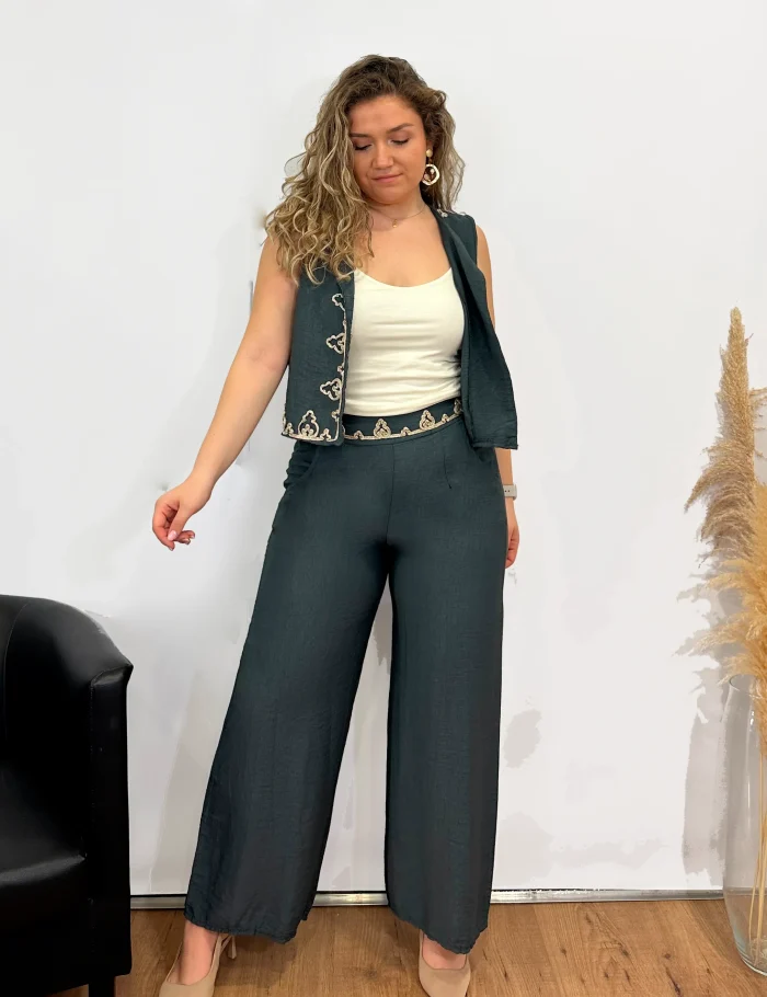 Pantalón Fluido Bordado - Imagen 2