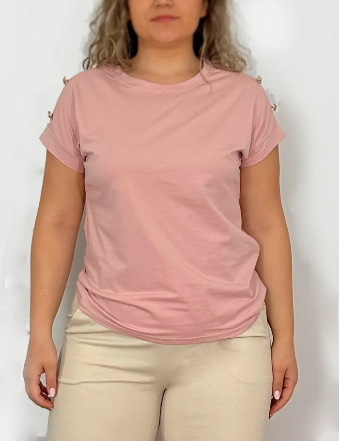 Camiseta Botones Rosa - Imagen 3