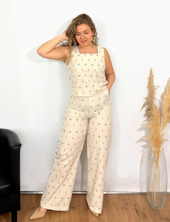 Pantalón Lino Bordado - Imagen 2