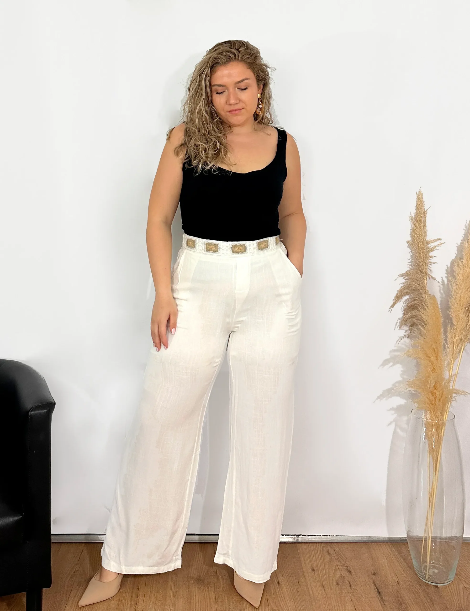 Pantalón Lino Blanco
