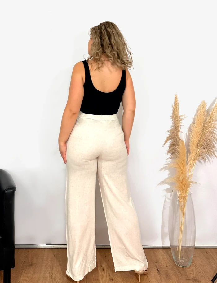 Pantalón Lino Crema - Imagen 4