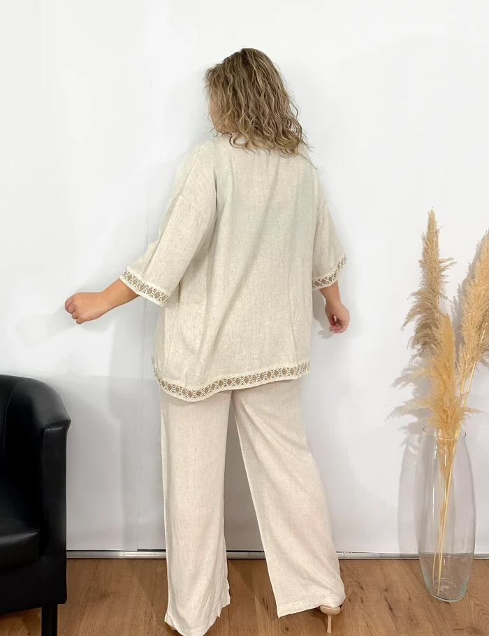 Kimono Lino Bordado - Imagen 3