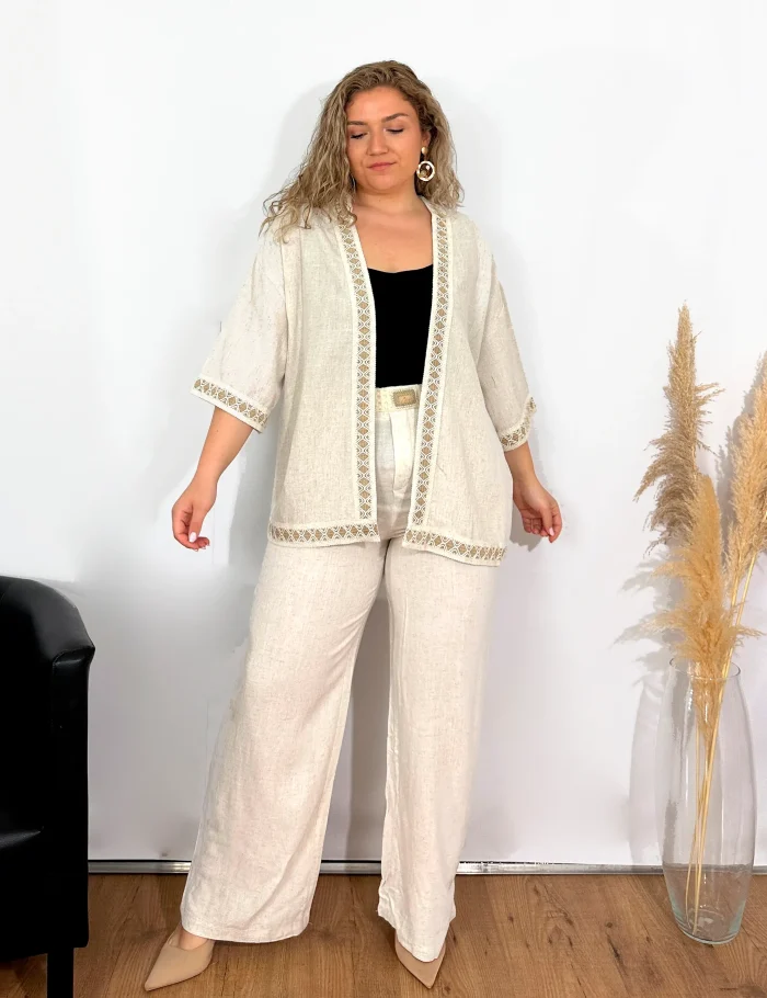 Kimono Lino Bordado - Imagen 2