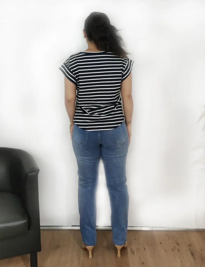 Camiseta De Rayas Marino/Blanco - Imagen 3
