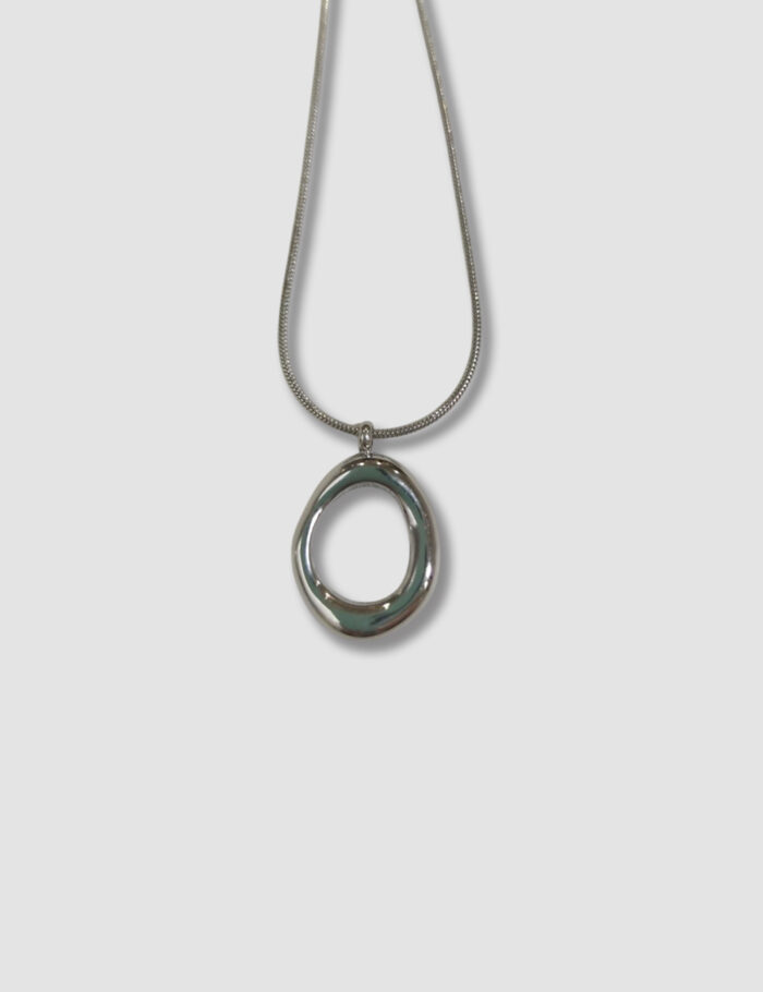Collar Plateado De Acero