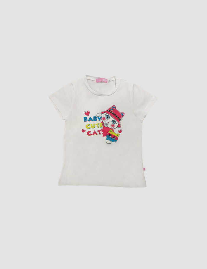 Camiseta Blanca Baby Cat
