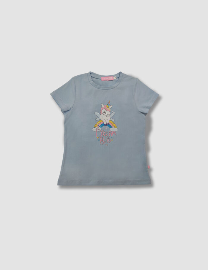 Camiseta Azul Bebé Unicornio