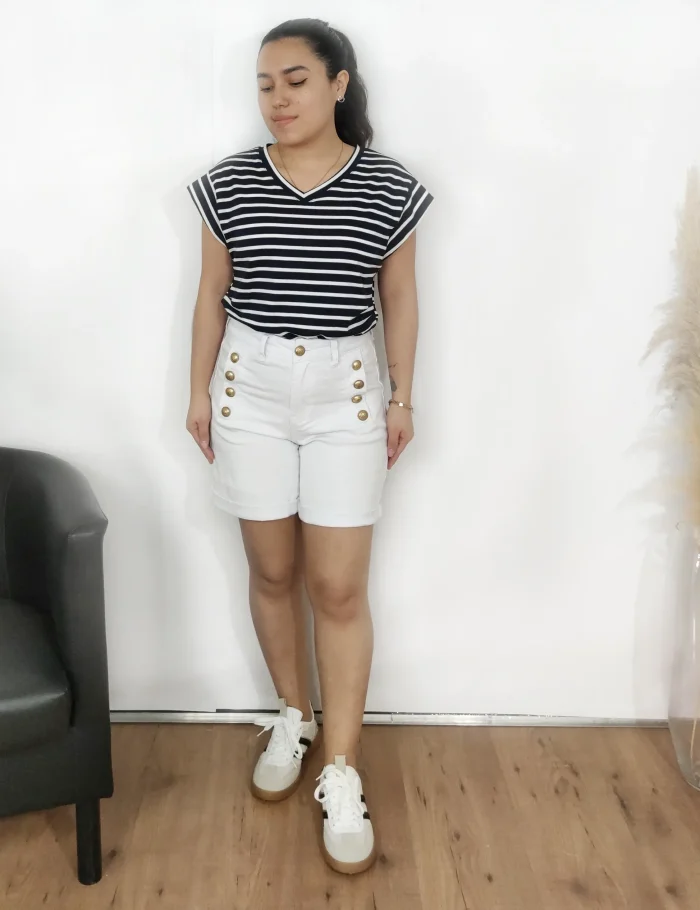 Short Blanco Estilo Marinero - Imagen 2