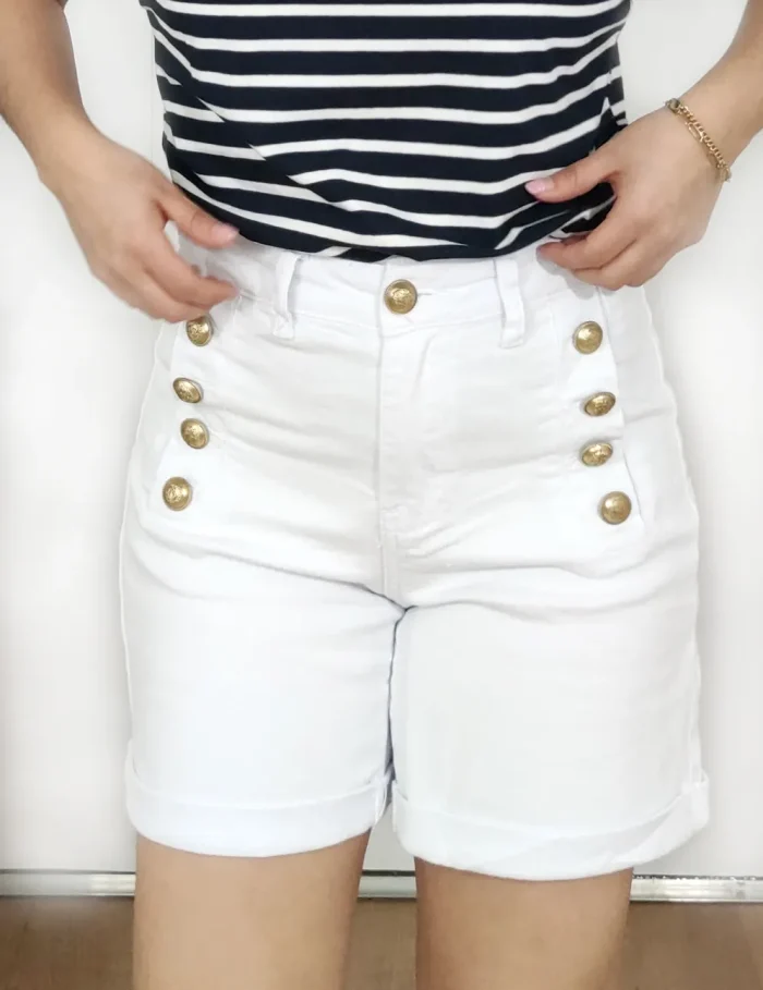Short Blanco Estilo Marinero