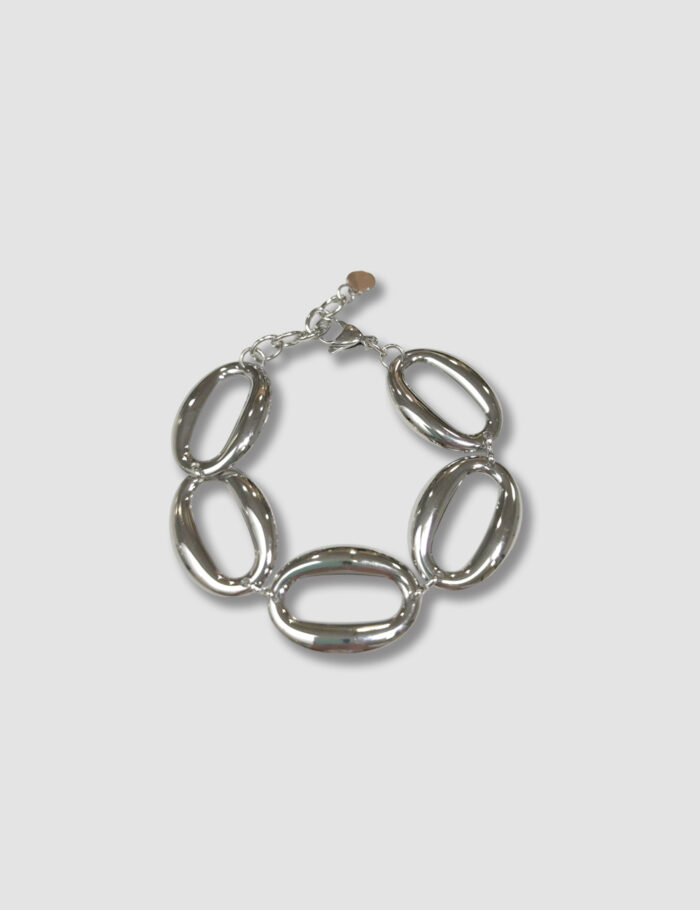 Pulsera Plateada De Acero