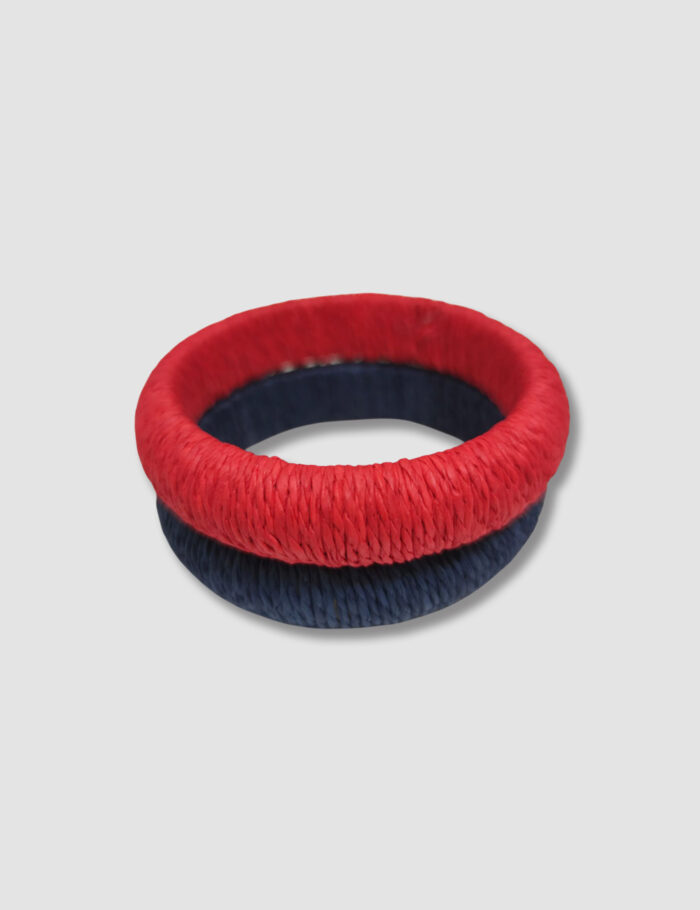 Pulsera De Rafia Color Rojo - Imagen 2
