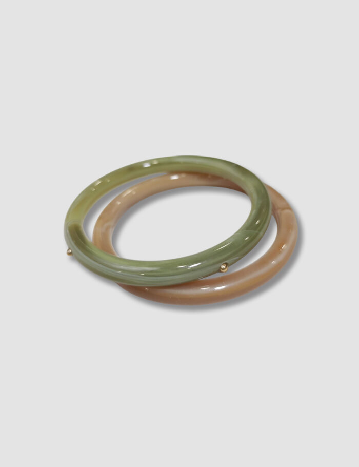 Pulseras De Acero De Color Crudo Y Verde - Imagen 2