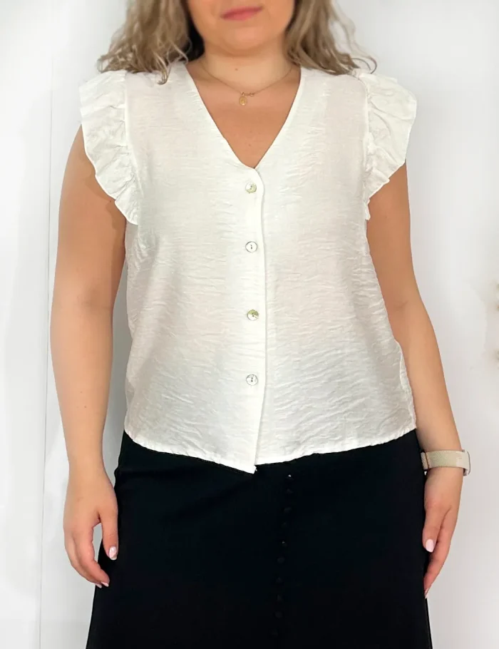 Blusa Fluida Blanca - Imagen 2